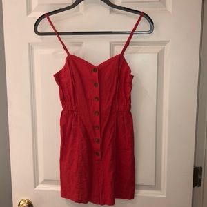 Orange pink romper with buttons